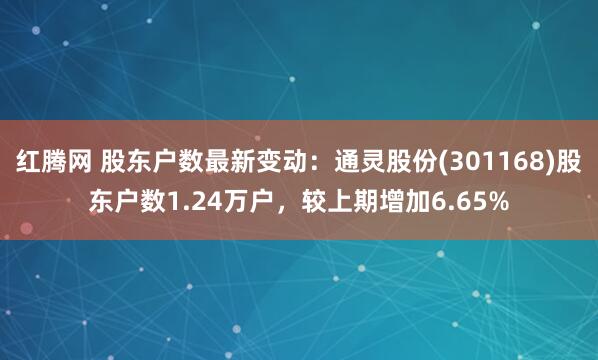 红腾网 股东户数最新变动：通灵股份(301168)股东户数1.24万户，较上期增加6.65%